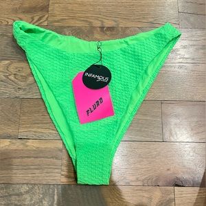 INFAMOUS SWIM NEON GREEN BOTTOM NWT